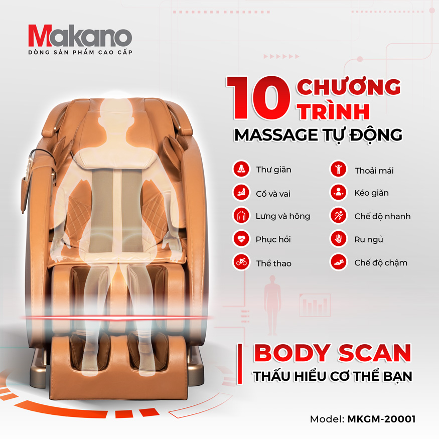 10 chương trình massage tự động chuyên sâu 