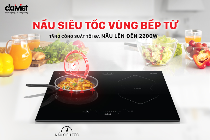 Bếp từ hồng ngoại đôi kết hợp Đại Việt DVC-200002 nấu siêu tốc