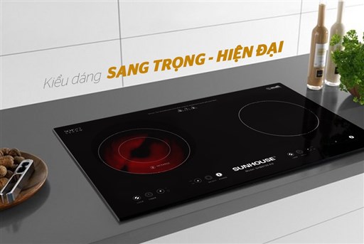 Bếp từ kết hợp hồng ngoại Sunhouse SHB9106-ES.