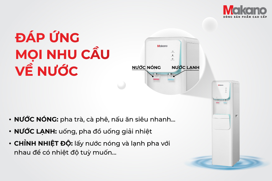 Cây nước nóng lạnh hút bình Makano MKD-000001 đáp ứng mọi nhu cầu