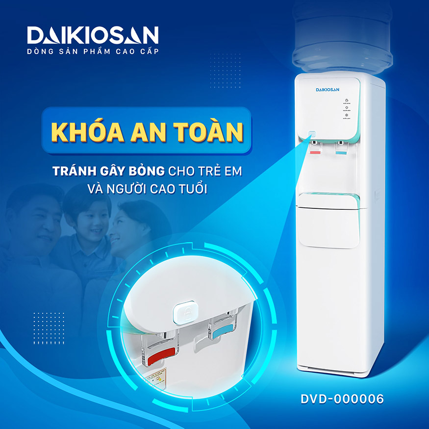 Cây nước nóng lạnh daikiosan dvd-000006 được trang bị  khóa vòi nóng