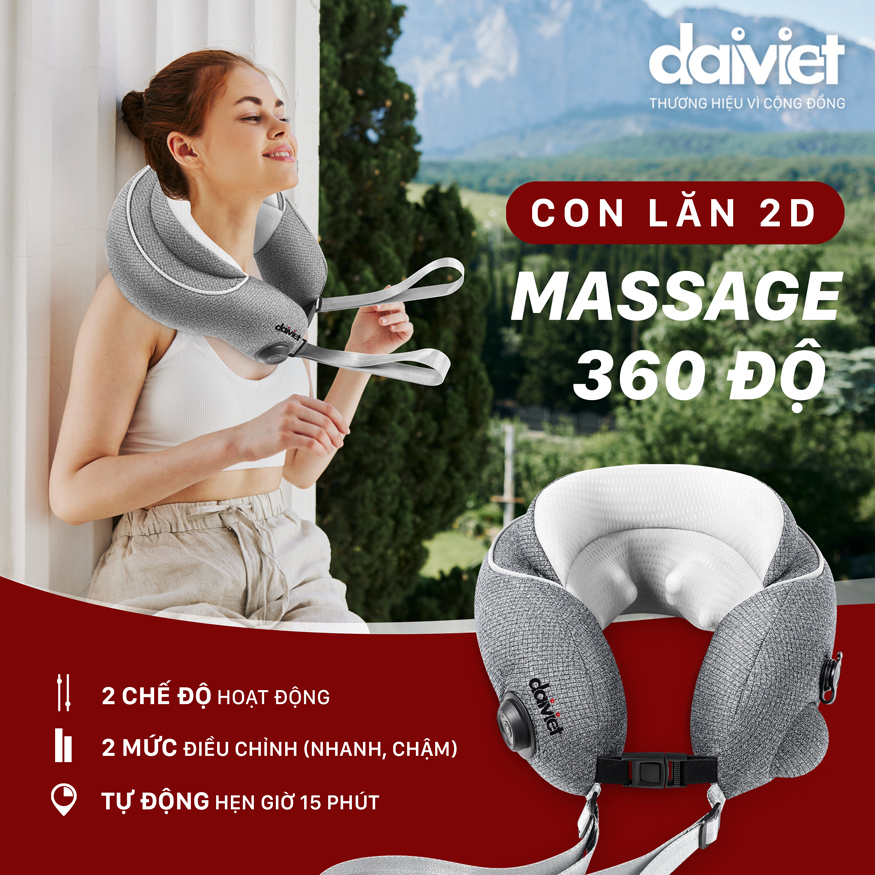 Hệ thống con lăn 2D, massage chuyên sâu 360 độ