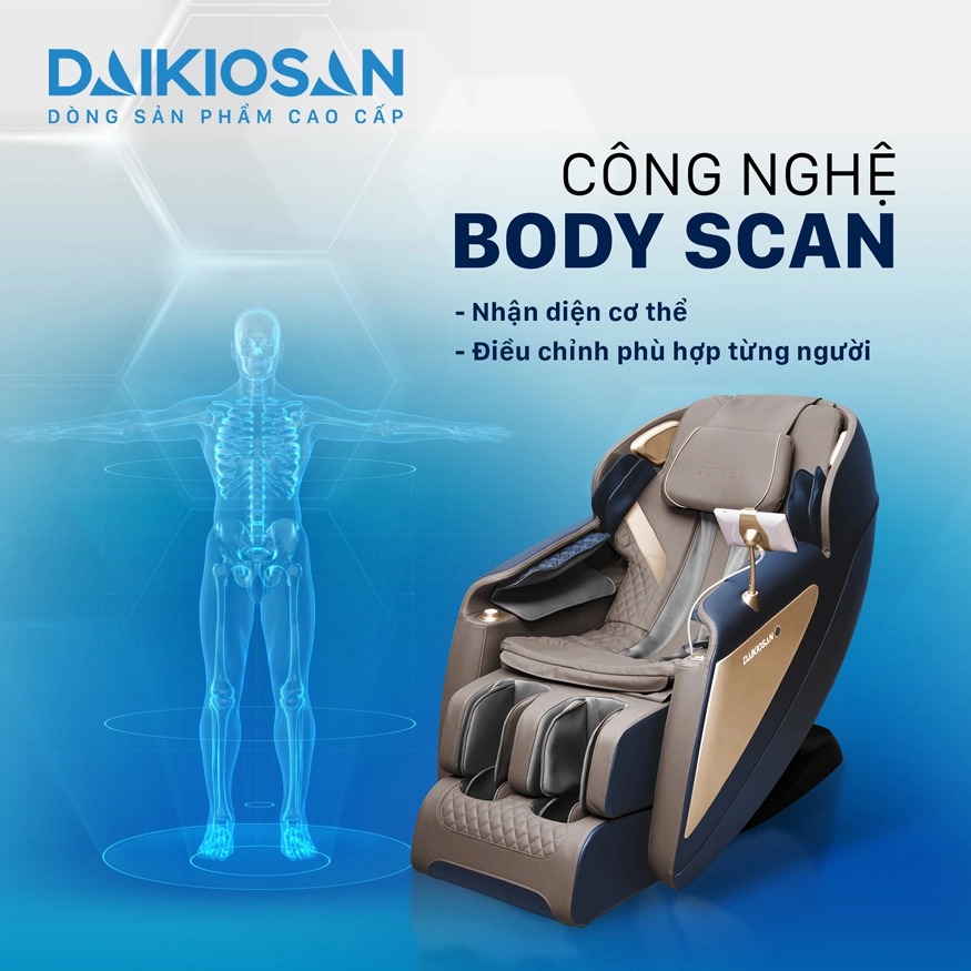 Ghế massage Daikiosan DKGM-20006 được ứng dụng công nghệ AI với khả năng Body Scan