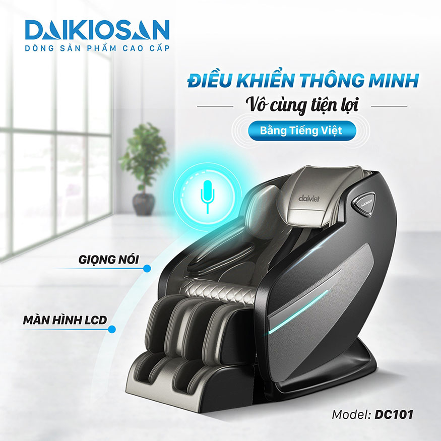 Ghế Massage Daikiosan DC101 điều khiển bằng tiếng Việt