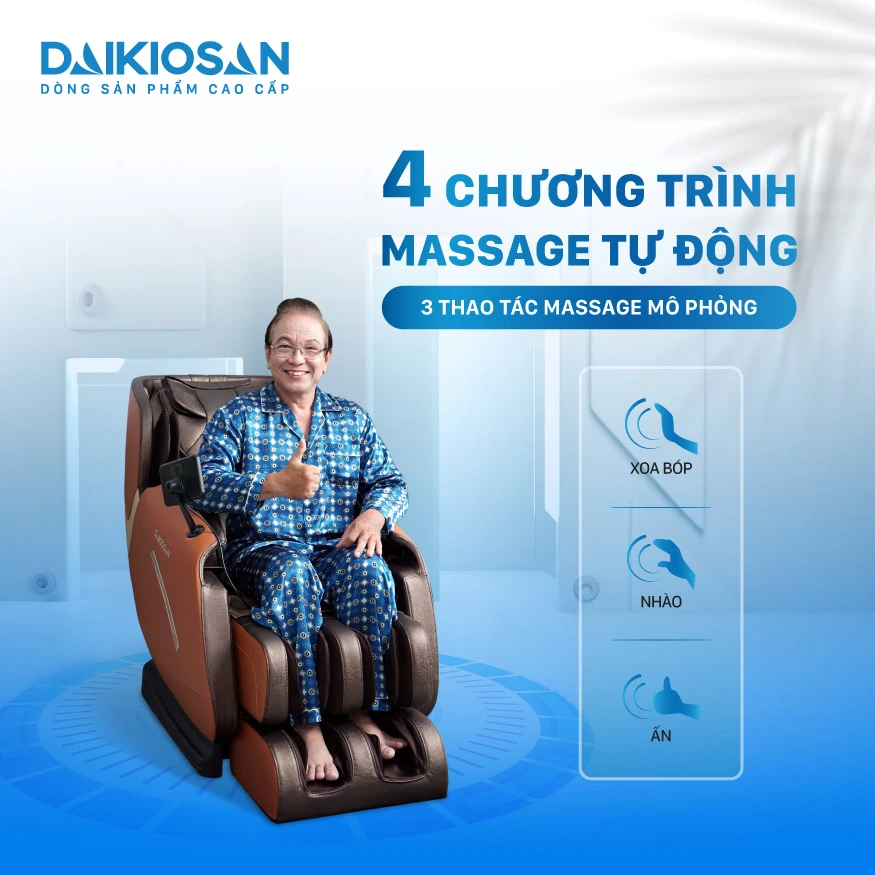 Ghế massage Daikiosan DKGM-00002 có 4 bài tập massage tự động tùy chọn