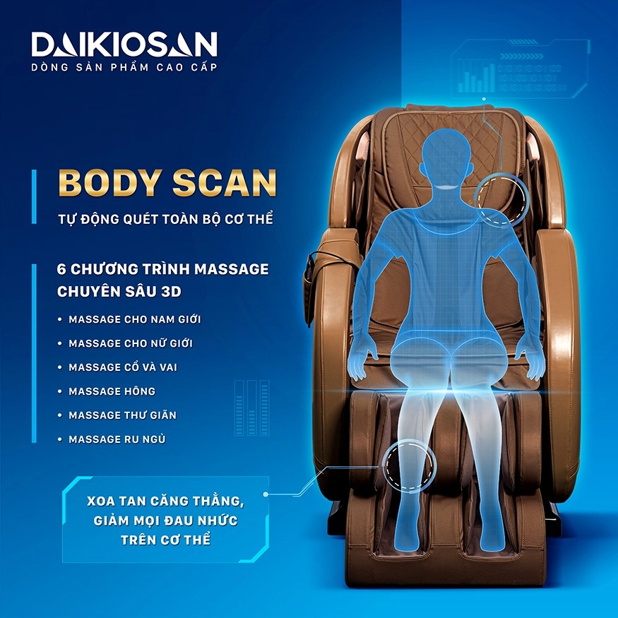 ghế massage  daikiosan dkgm-10003  có chế độ body scan