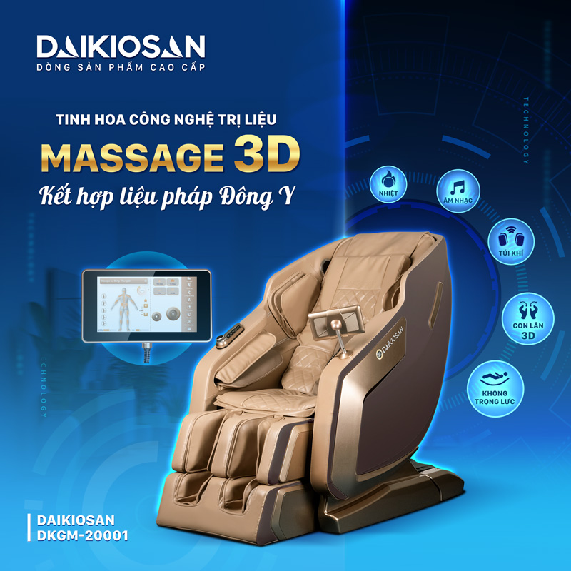 ghế massage daikiosan dkgm-20001 công nghệ massage 3d trị liệu