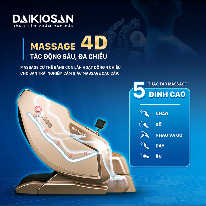 massage 4d tác động sâu, đa chiều trải nghiệm cảm giác massage cao cấp