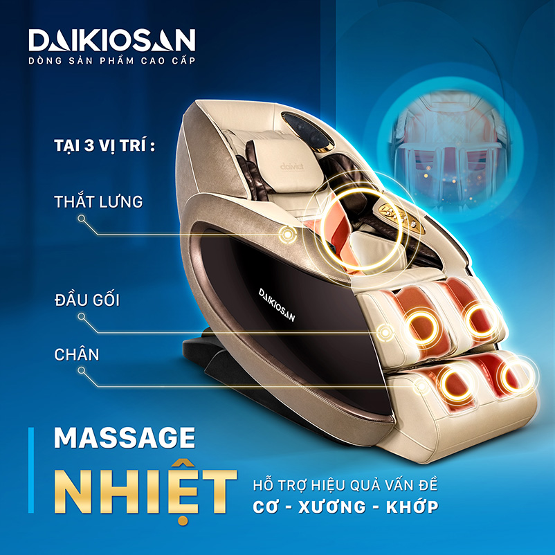 Ghế massage Daikiosan DVGM-30003 massage nhiệt hiệu quả cho sức khoẻ