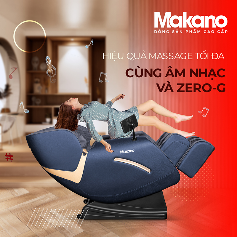 Ghế massage Makano DVGM-00002 trang bị chức năng massage Zero Gravity (không trọng lực)