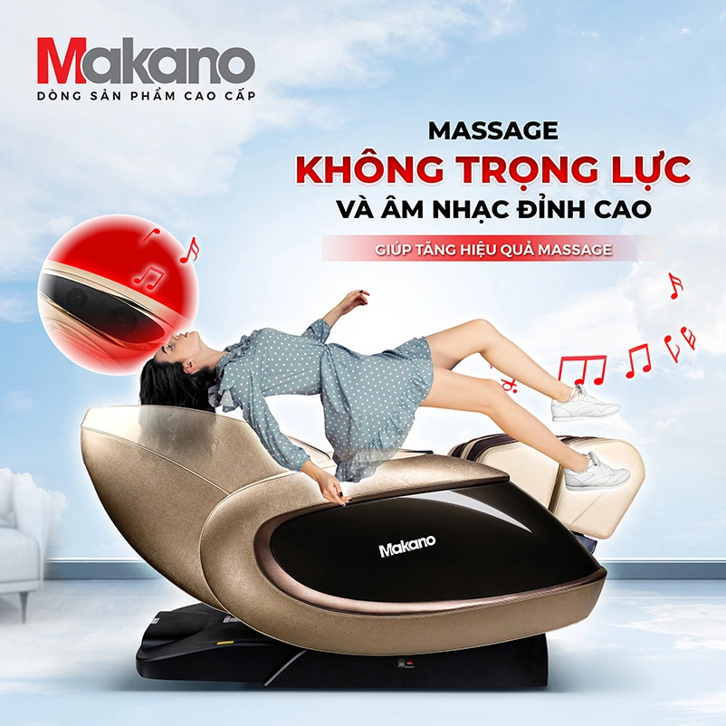 ghế Makano DVGM-30003 massage không trọng lực kết hợp nghe nhạc thư giãn