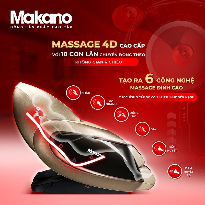 Ghế massage Makano DVGM-30003 con lăn massage 4D