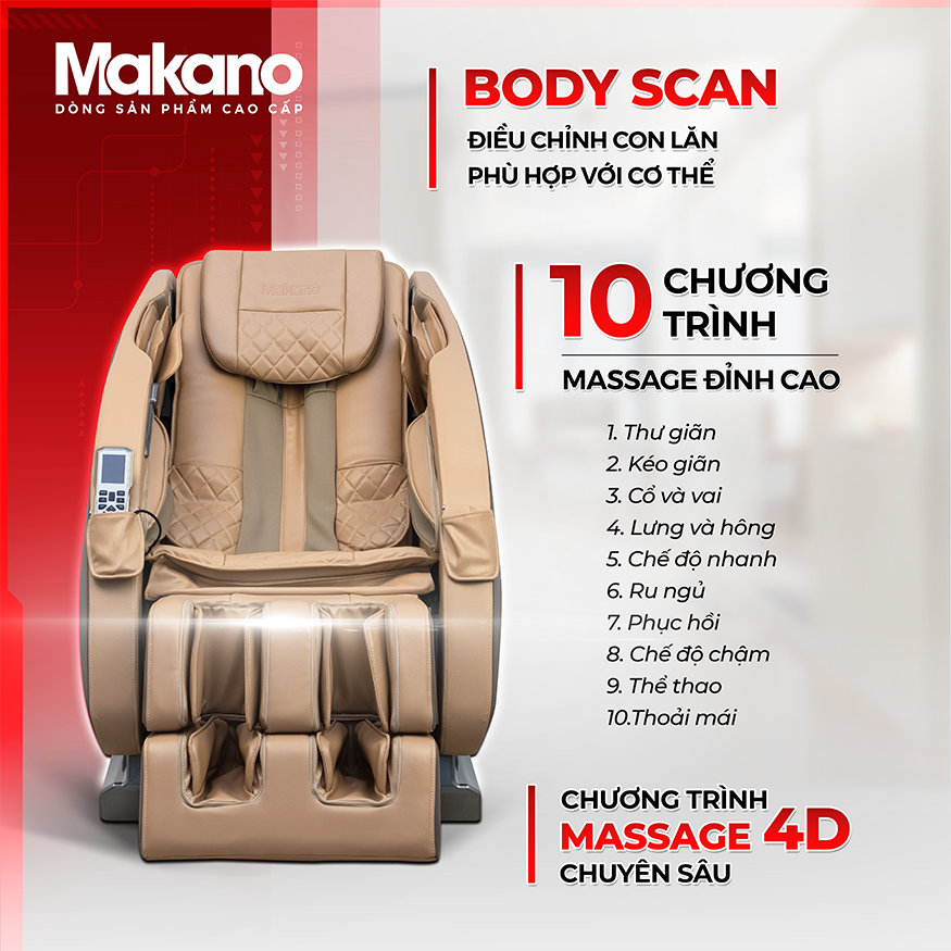 Body Scan là công nghệ xuất hiện ở các dòng ghế massage cao cấp