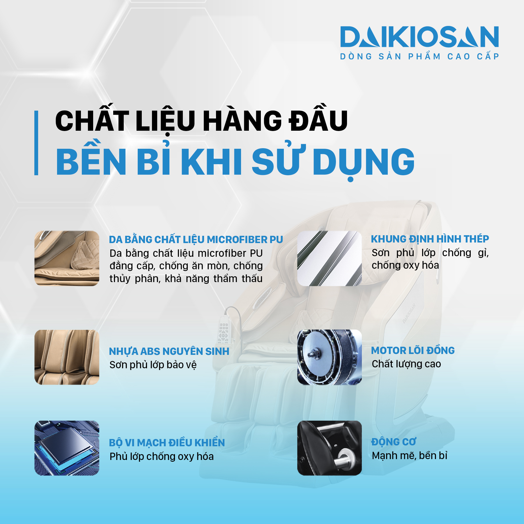 Ghế massage Daikiosan DKGM-30002 linh phụ kiện đạt chuẩn