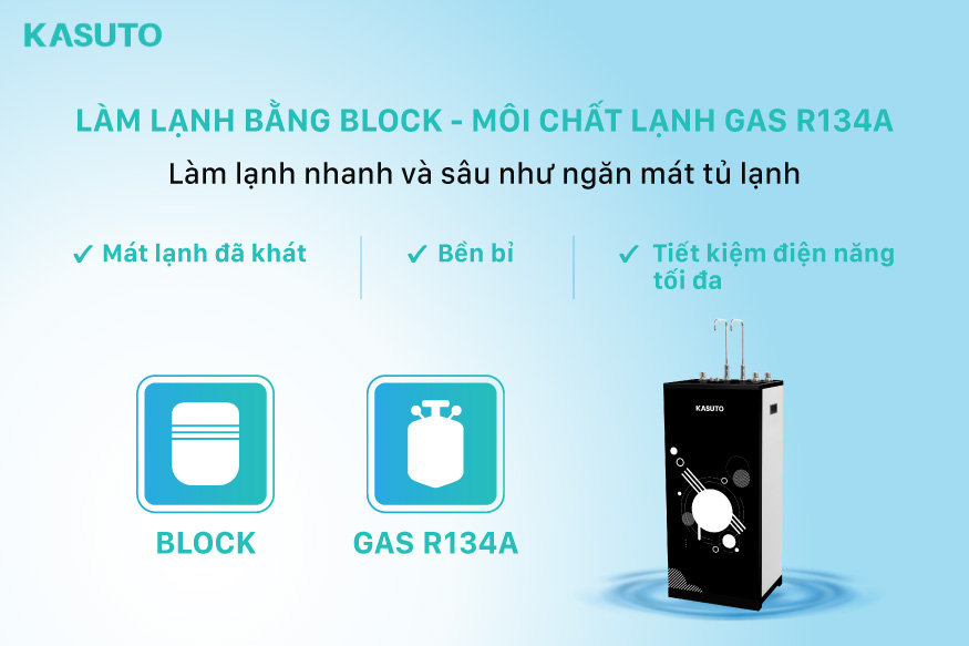 Sản phẩm sử dụng công nghệ bằng block tiên tiến đảm bảo nước lạnh sâu như trong ngăn mát tủ lạnh.