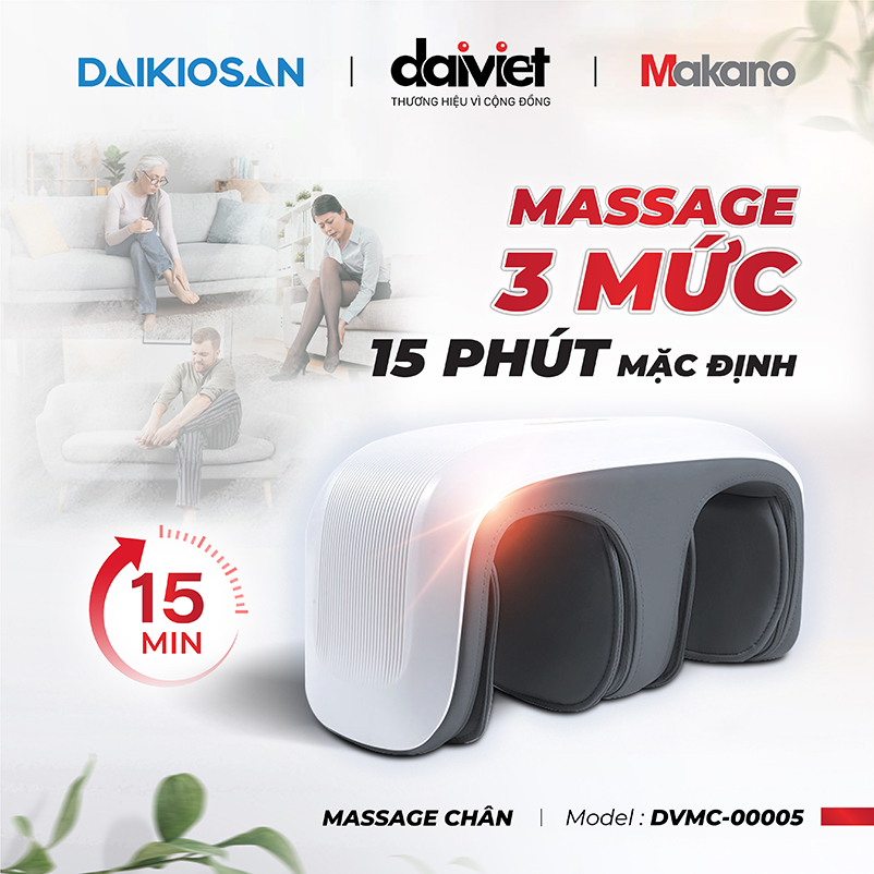 Massage chân Đại Việt DVMC-00005 có 3 chế độ massage cùng 3 mức độ khác nhau