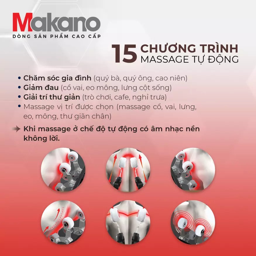 Siêu phẩm 3D này sở hữu tới 15 chương trình massage tự động chuyên nghiệp