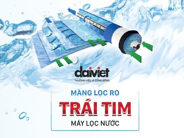 Máy lọc nước RO không vỏ tủ dùng cốc Daikiosan DSW-35008D sử dụng màng lọc RO