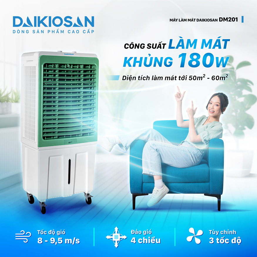 Quạt điều hòa không khí Daikiosan DM201 có công suất khủng