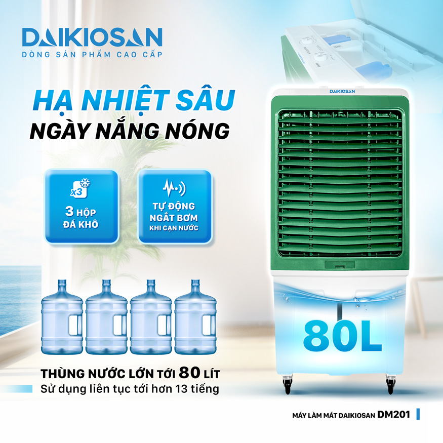 Quạt điều hòa không khí Daikiosan DM201 làm mát siêu nhanh