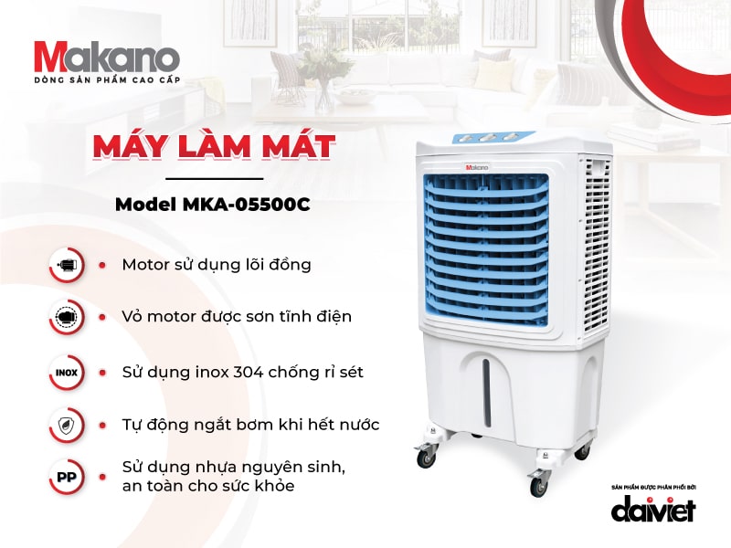 Máy làm mát Makano MKA-05500C đa dạng tính năng, dễ dàng sử dụng