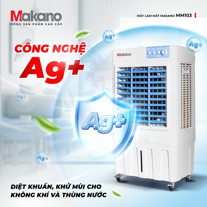 Quạt điều hòa Makano MM103 diệt khuẩn khử mùi bằng Ag+