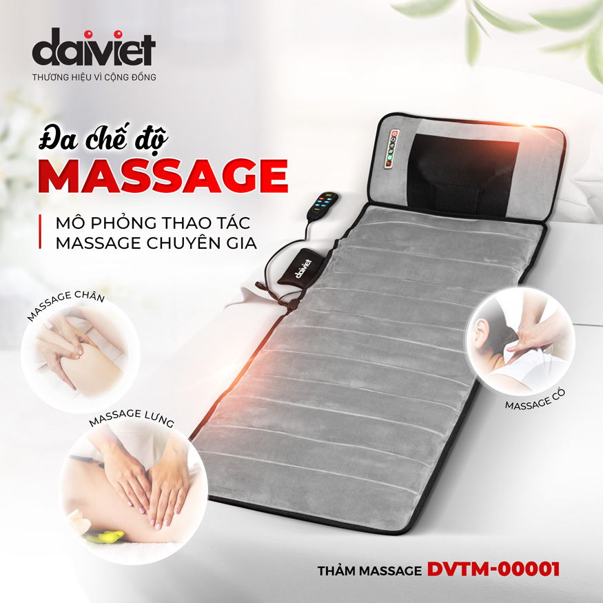 Thảm massage DVTM-00001 là thiết bị massage chăm sóc sức khỏe toàn diện dưới dạng thảm