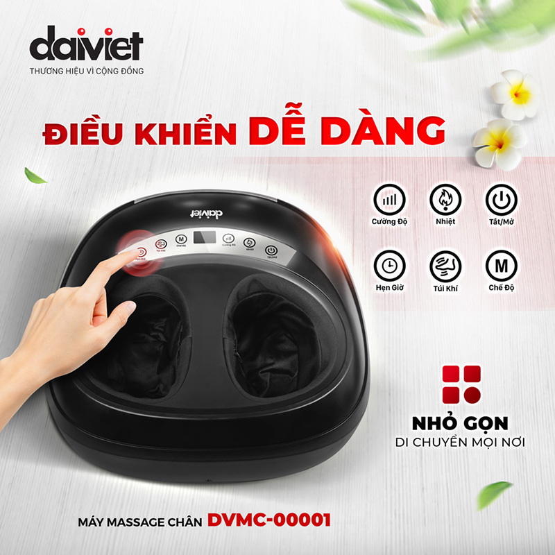 Máy massage chân DVMC-00001 được thiết kế nhỏ gọn