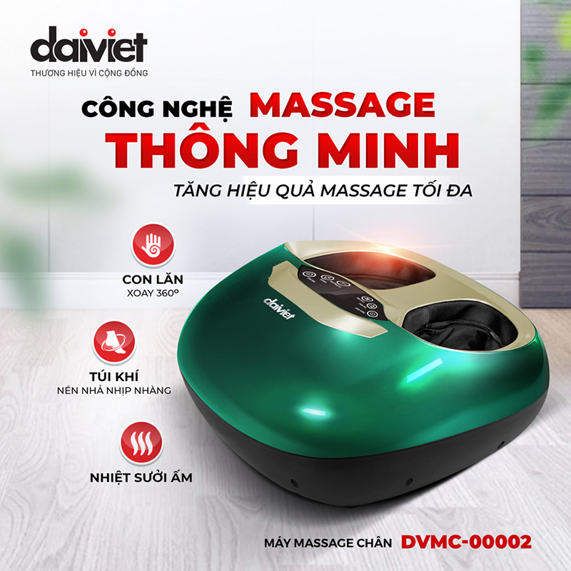 máy massage chân DVMC-00002 tích hợp massage nhiệt sưởi ấm hỗ trợ giảm đau hiệu quả