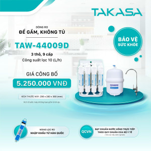 Máy lọc nước RO để gầm, không vỏ tủ Takasa TAW-44009D